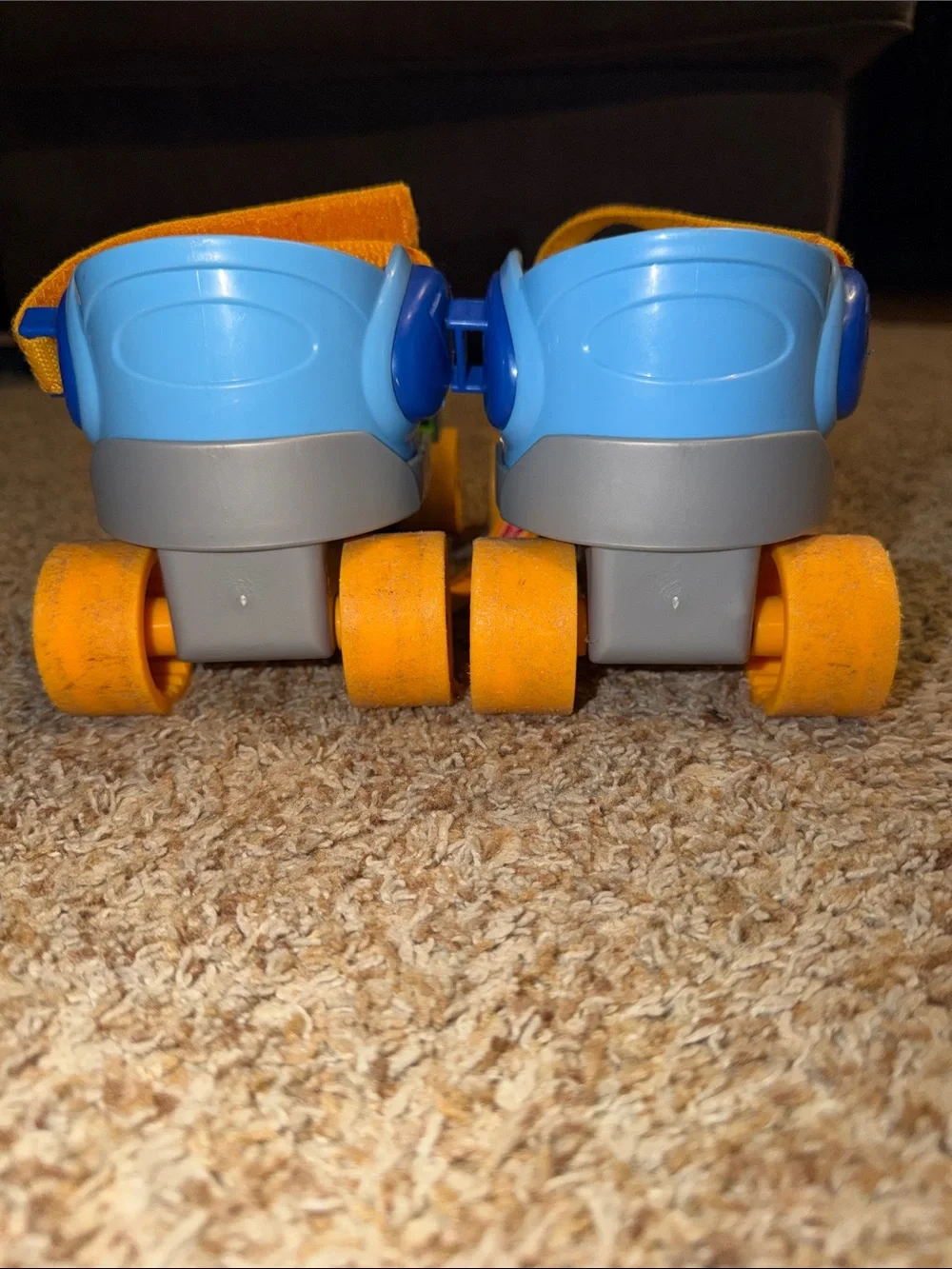 Vintage 2010 Fisher Price Blue & Green Roller Skates 1-2-3 Grow with Me Mattel